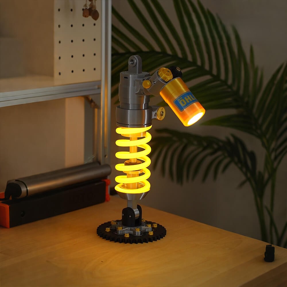 ✨ Ohlins Style Suspension Shock Absorber Desk Lamp | Industrial Mechanic LED Night Light
