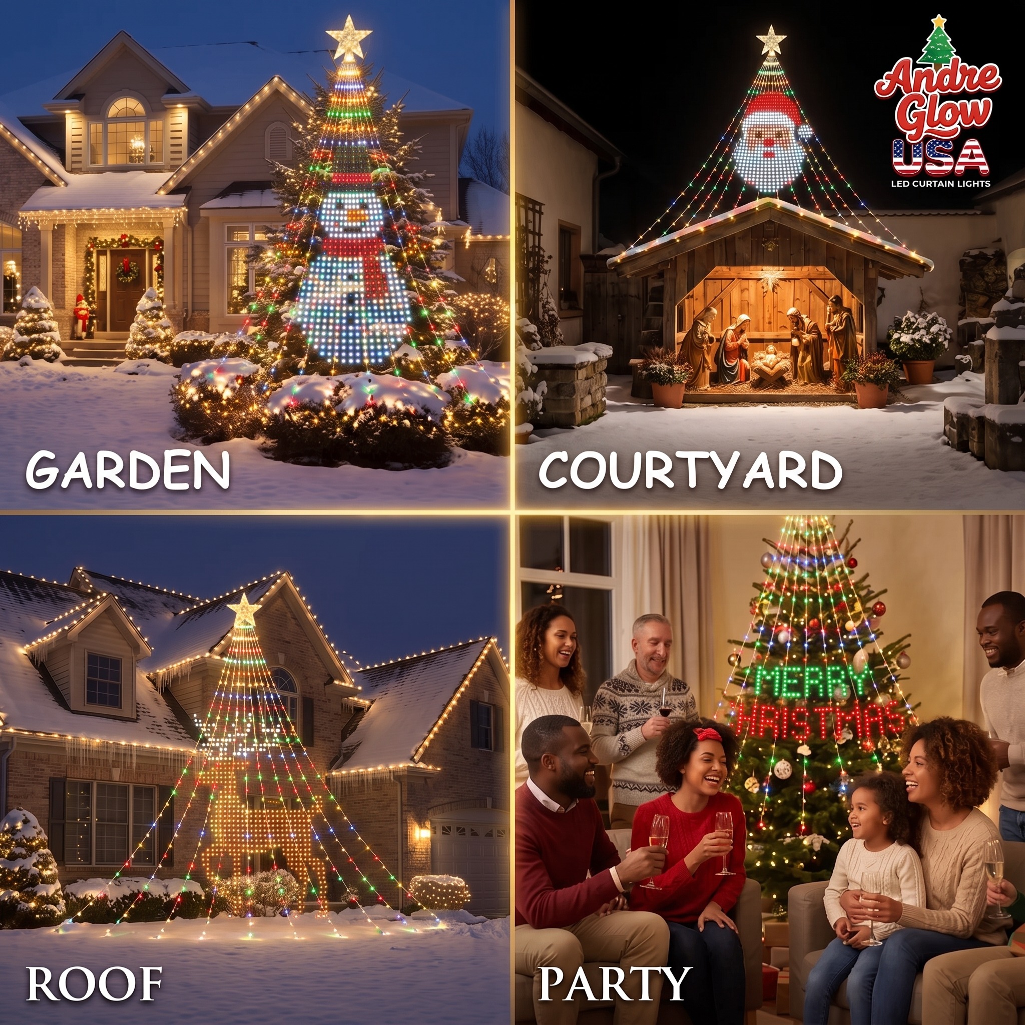 Smart Christmas tree lights used in indoor and outdoor displays