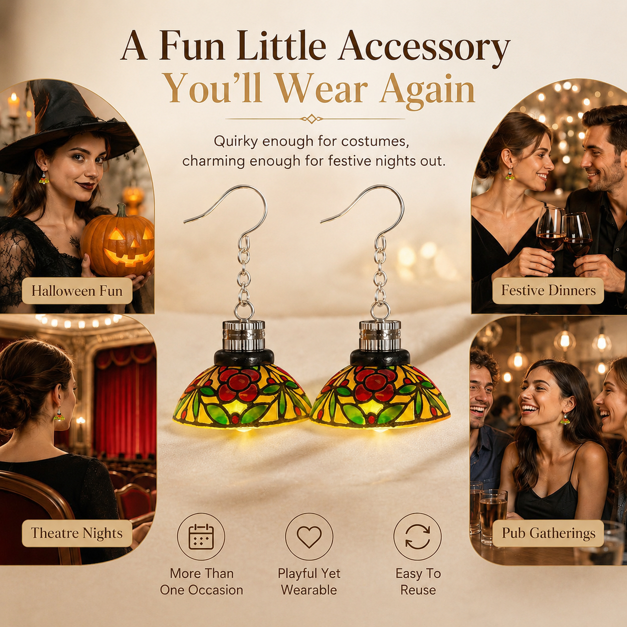 Colorful Tiffany Style Drop Earrings
