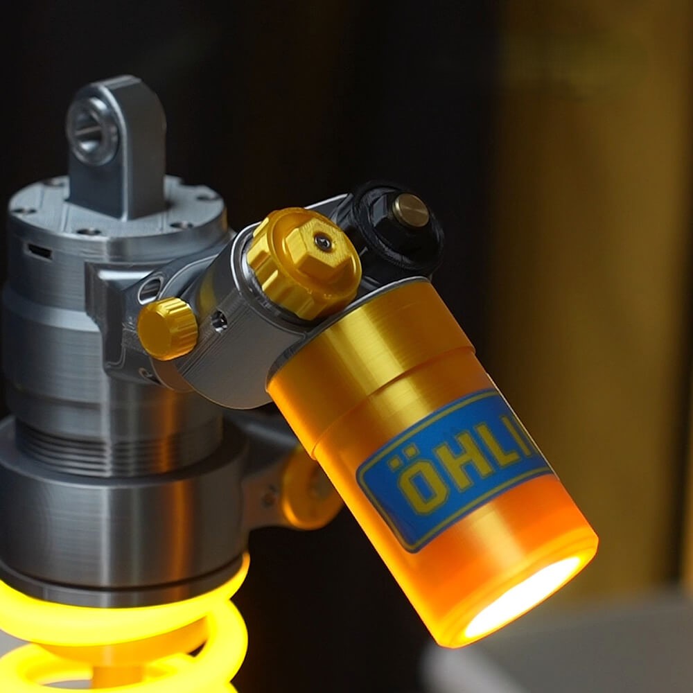✨ Ohlins Style Suspension Shock Absorber Desk Lamp | Industrial Mechanic LED Night Light