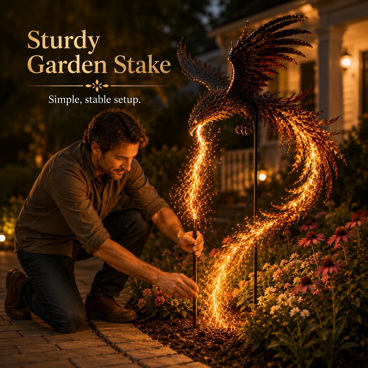 🔥🐦‍🔥 Solar Phoenix Garden Stake Light | Stunning Fiery Light Sculpture For Yard & Garden🏠