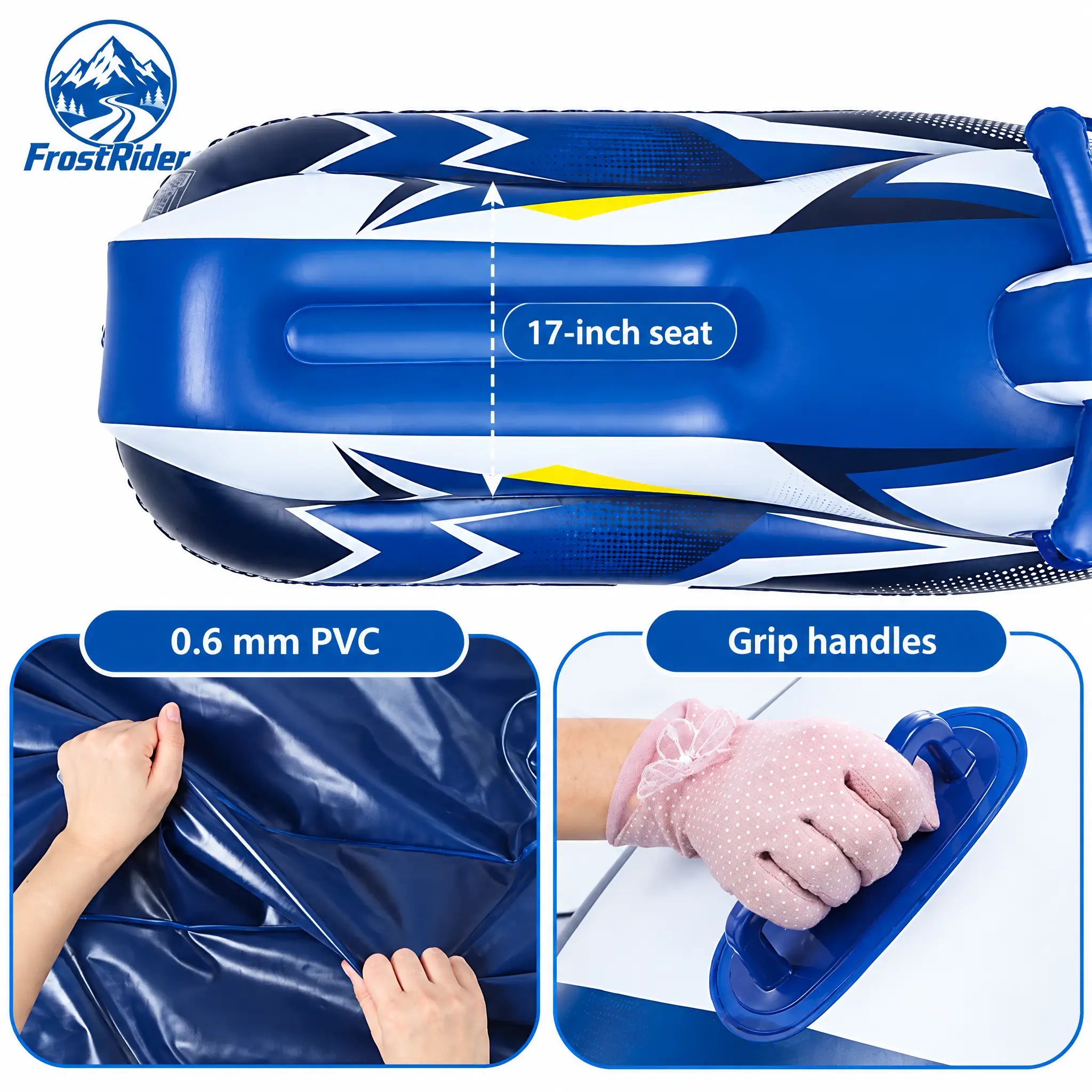 ❄️ FrostRider Inflatable Snowmobile Snow Sled