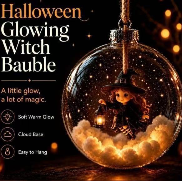 🎃 Halloween LED Transparent Bauble Hanging Ornaments Set