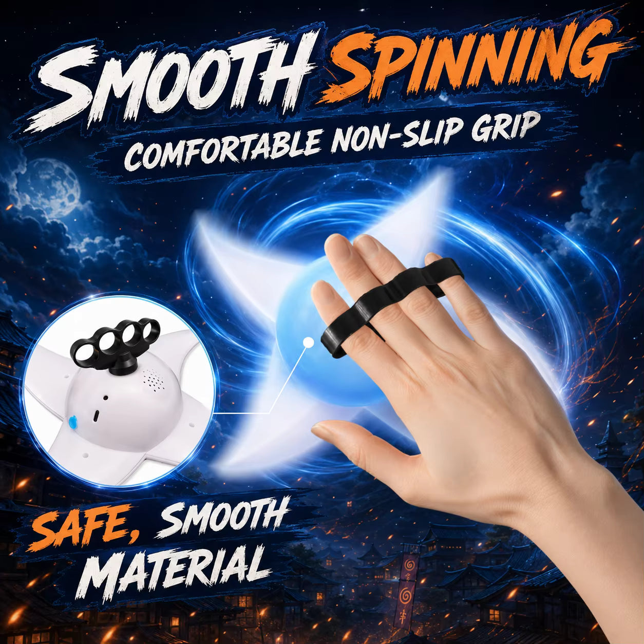 ⭐ Glowing Spinning Shuriken LED Ninja Cosplay Light Up Prop