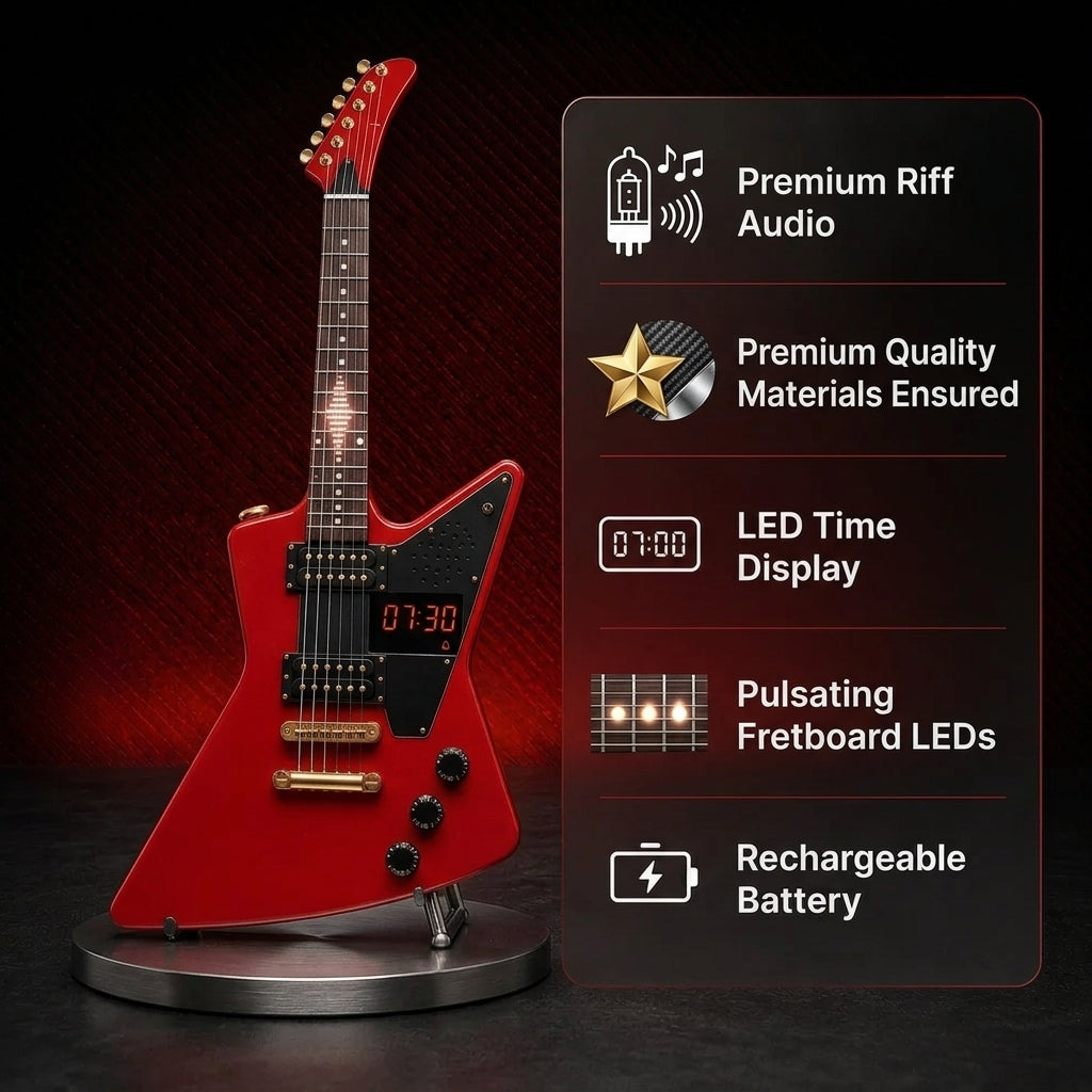 🎸 Electric Guitar Shaped Alarm Clock | Rock Style Desktop Decor
