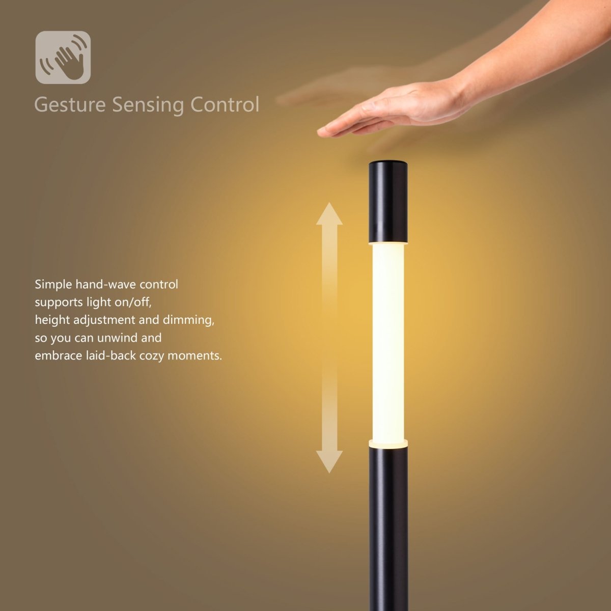 💡 Brushed Gun Black Motorised Lifting Smart Floor Lamp