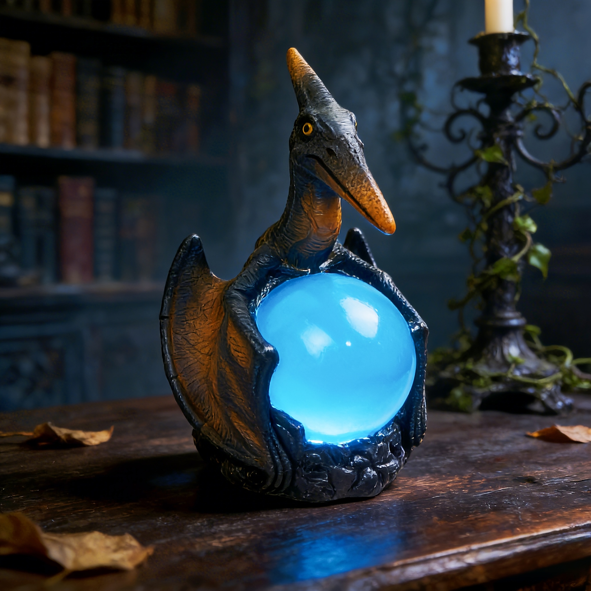 🦖 Pterosaur Magic Crystal Ball Table Lamp | Prehistoric Dinosaur Themed Ambient Night Light