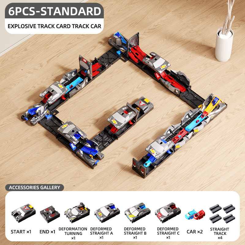 🚗 Modular Eject Race Track Transformable Car Playset | Kids Mechanical Launch Vehicle Toy