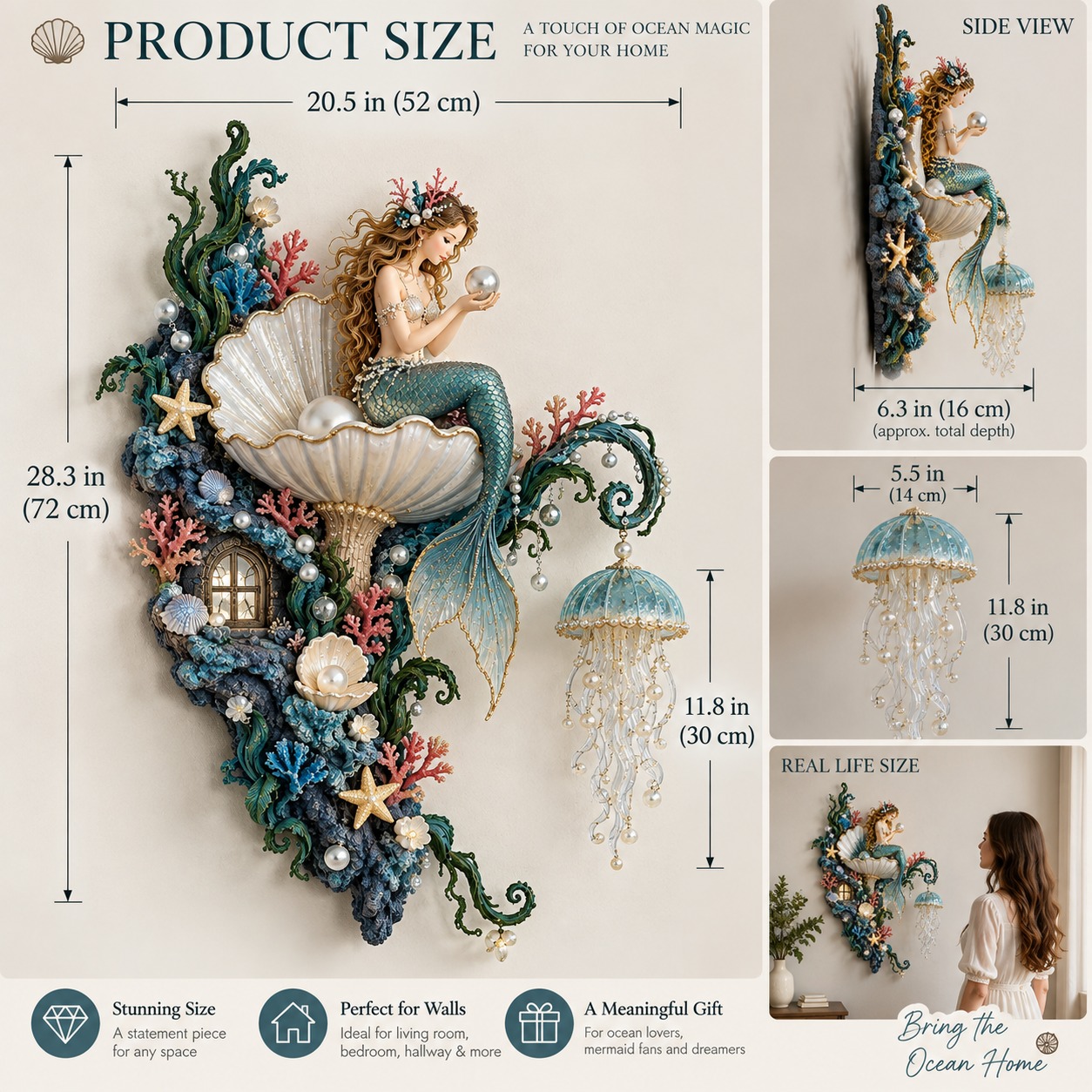 🧜‍♀️✨ Mermaid Pearl Wall Light 🐚🌊