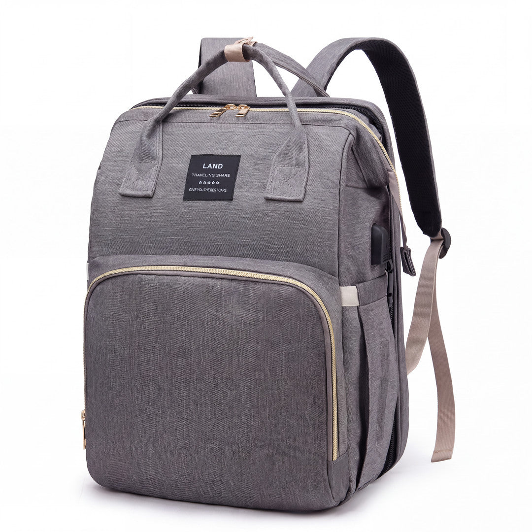 👶 3-in-1 Convertible Diaper Bag Backpack with Travel Bassinet