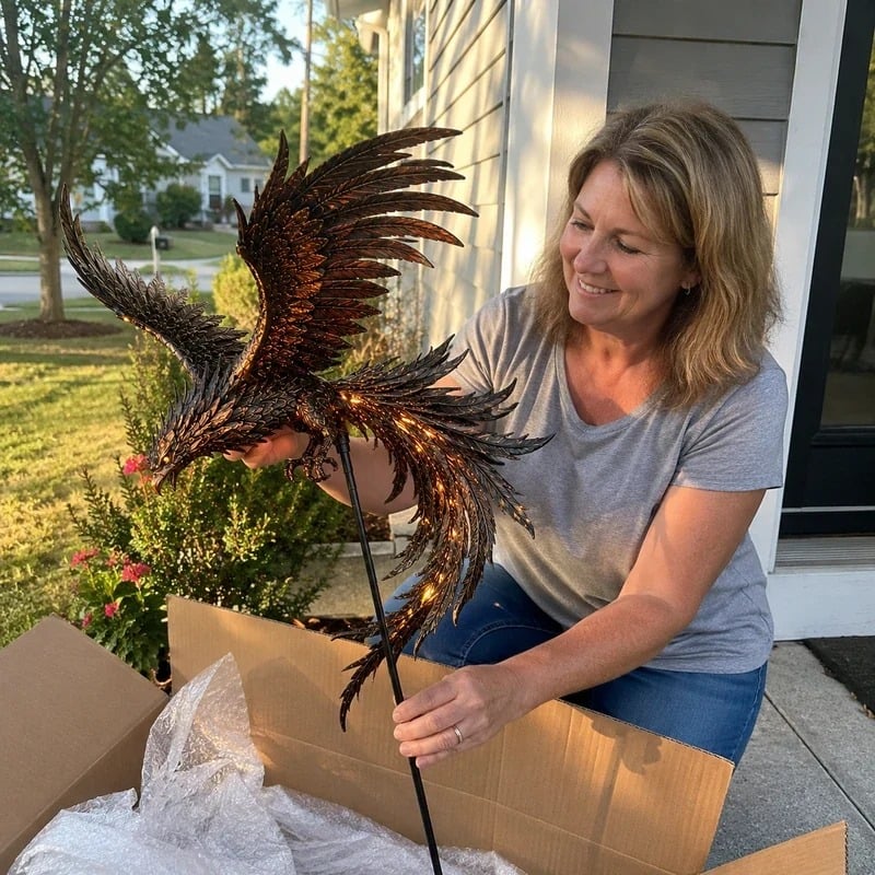 🔥🐦‍🔥 Solar Phoenix Garden Stake Light | Stunning Fiery Light Sculpture For Yard & Garden🏠
