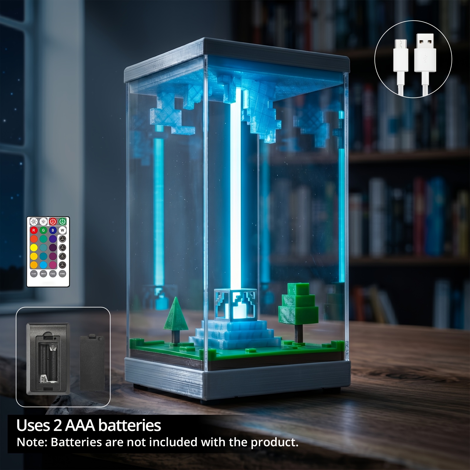 🎮 Pixel Beacon RGB Night Light With Remote & Timer Function