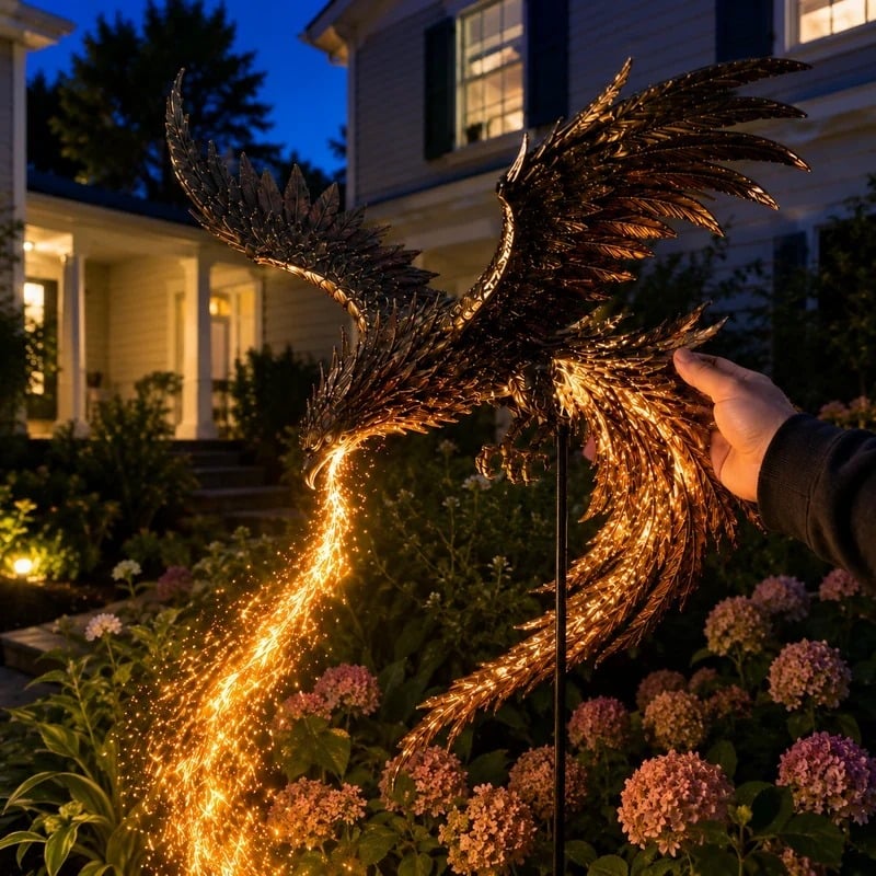 🔥🐦‍🔥 Solar Phoenix Garden Stake Light | Stunning Fiery Light Sculpture For Yard & Garden🏠