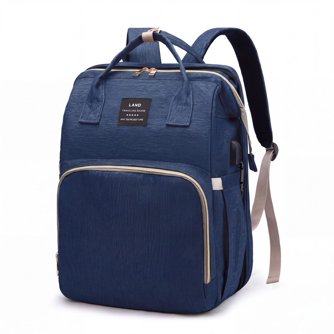 👶 3-in-1 Convertible Diaper Bag Backpack with Travel Bassinet