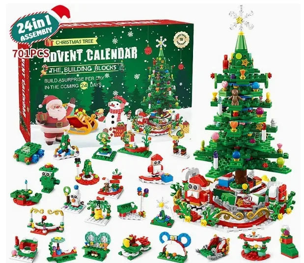 24-Day Christmas Countdown Building Block Set