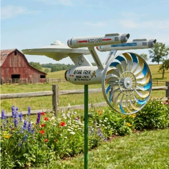 ✨ Star Wars X-Wing Starfighter Metal Wind Spinner | Sci-Fi Fan Outdoor Garden Kinetic Yard Decor