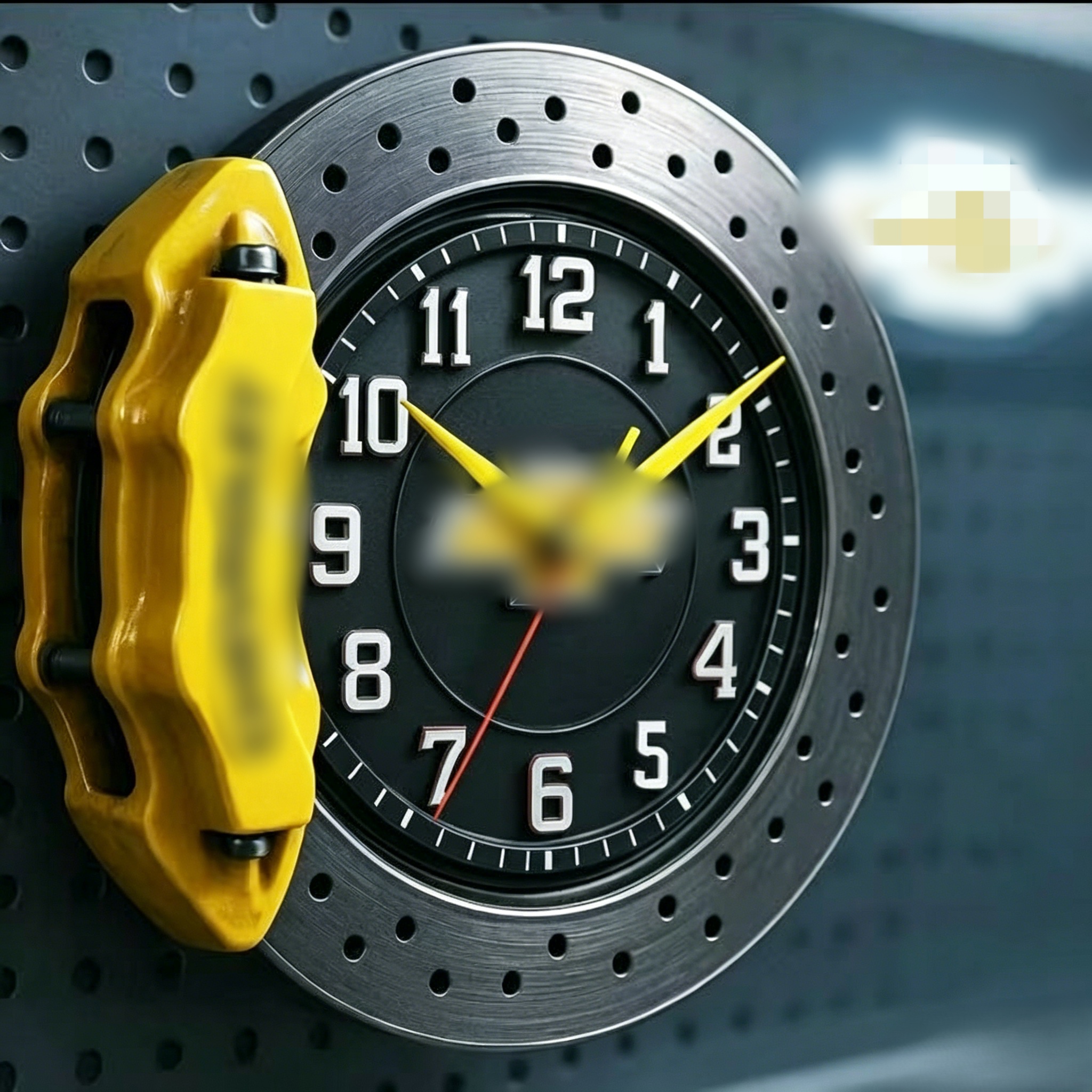 🏁 Racing Brake Disc & Caliper Wall Clock | Gearhead Automotive Themed Decor Timepiece