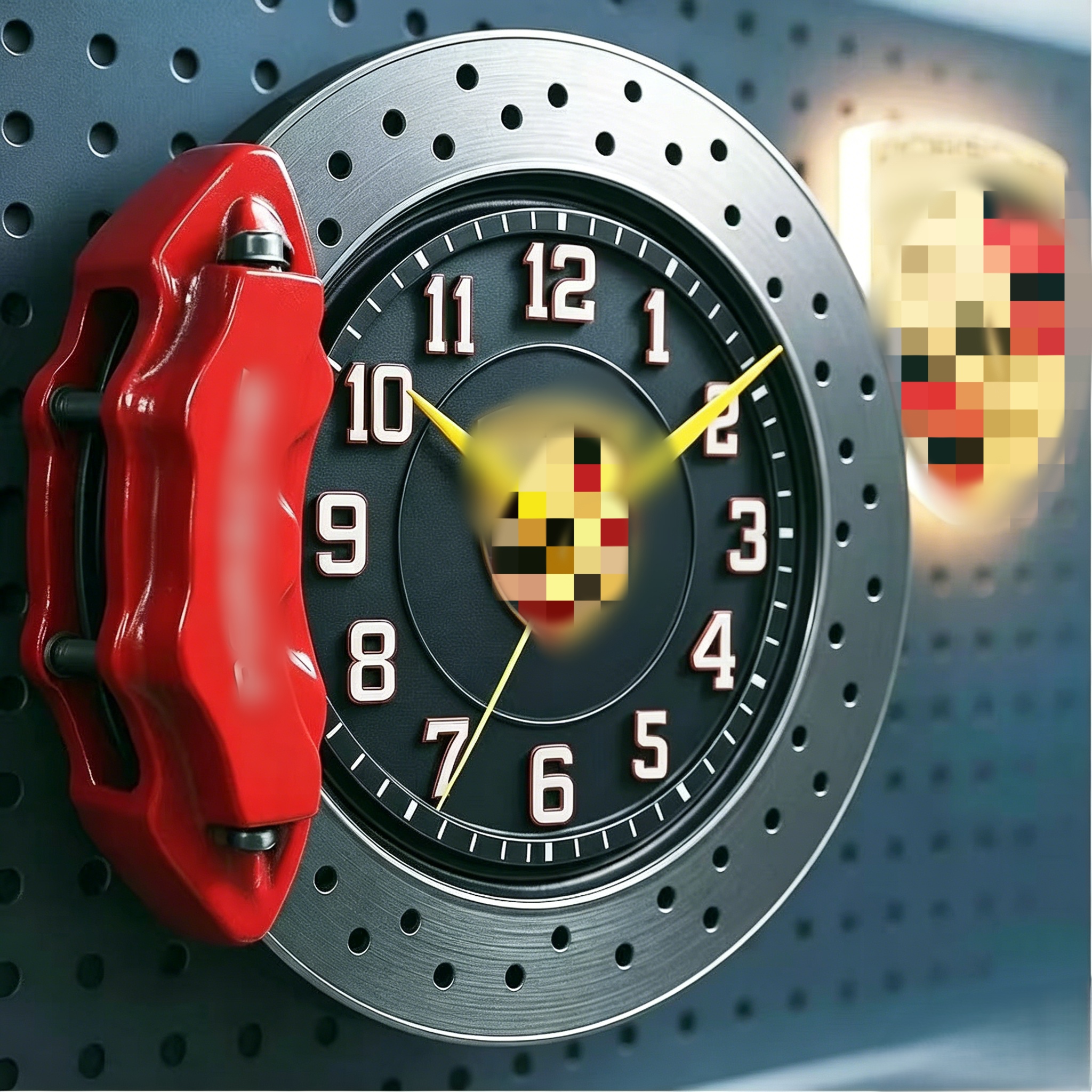 🏁 Racing Brake Disc & Caliper Wall Clock | Gearhead Automotive Themed Decor Timepiece