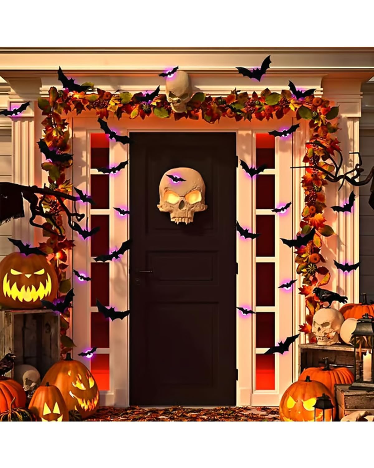 🦇 3D LED Bats Halloween Glowing Wall Decor Set