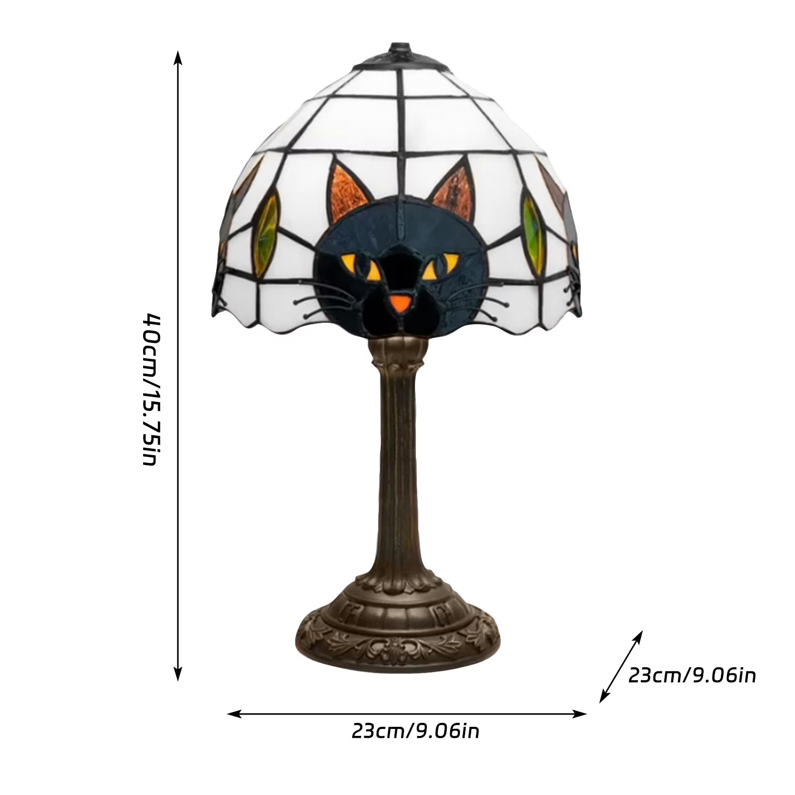 🐈‍⬛ Stained Glass Black Cat Halloween Table Lamp