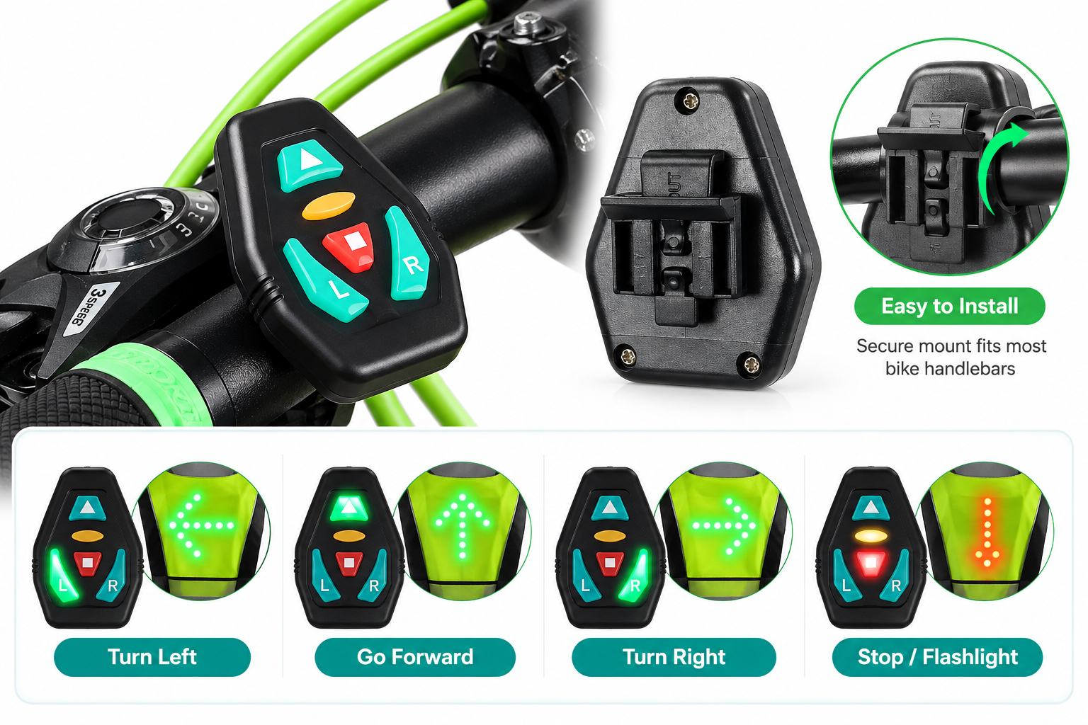 🚴 LED Turn Signal Cycling Safety Vest