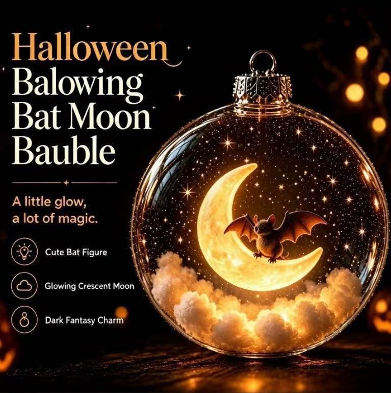 🎃 Halloween LED Transparent Bauble Hanging Ornaments Set