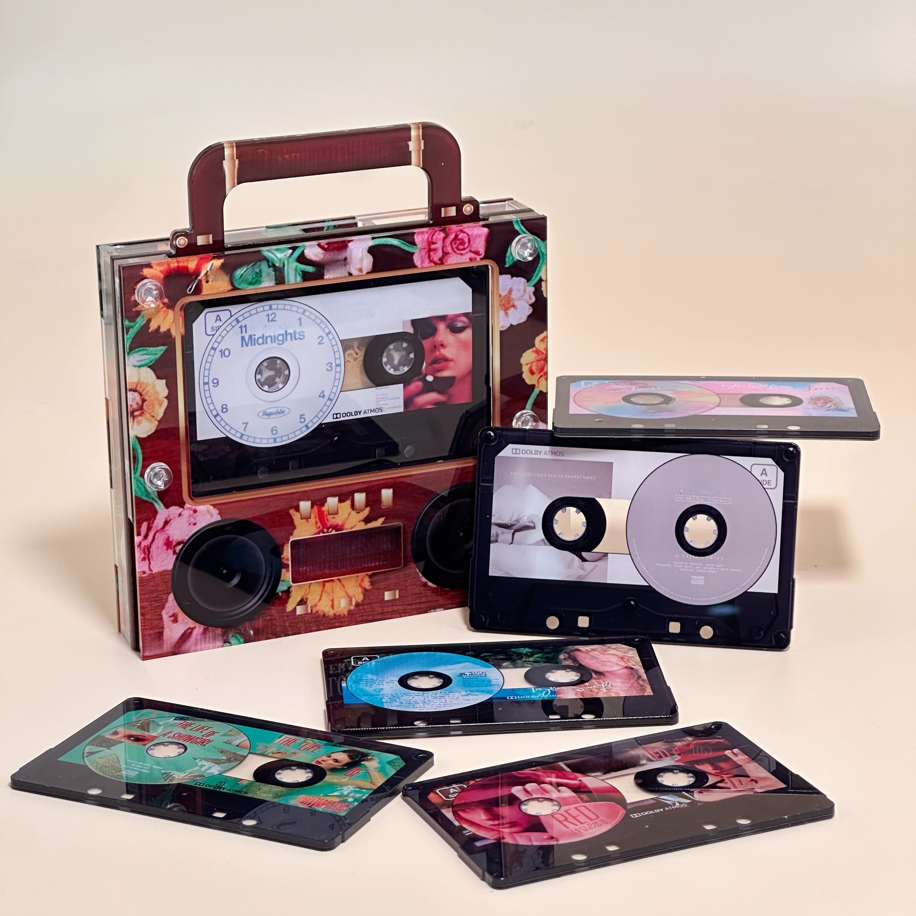 🎶 Retro Cassette NFC Music Player Box | Custom Michael Jackson Album Magnetic Fridge Stickers Set