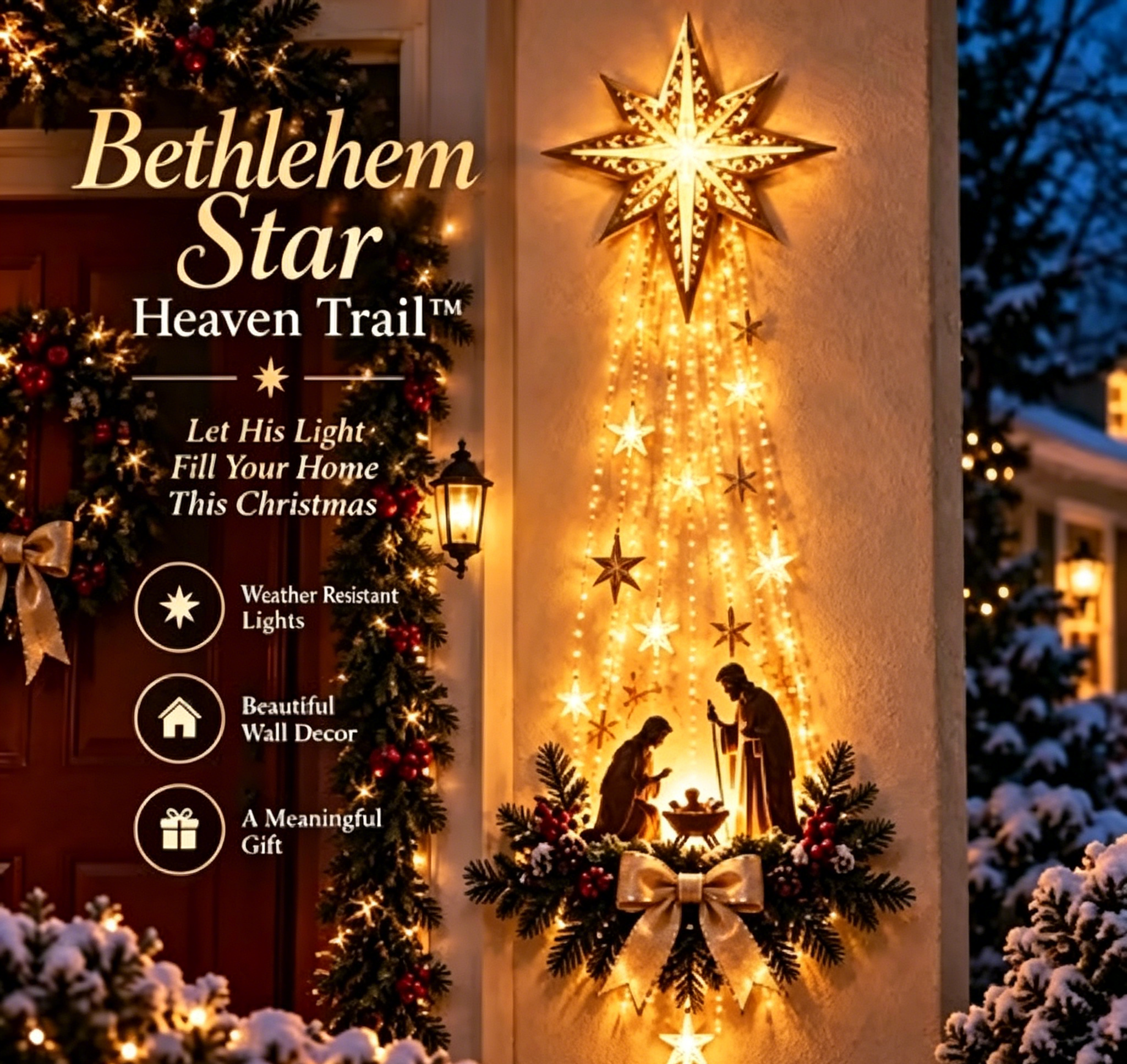 ✨👼 3D Heavenly Angel Wings Nativity Light✨ – Lighted Christmas Wall Decor ✈️