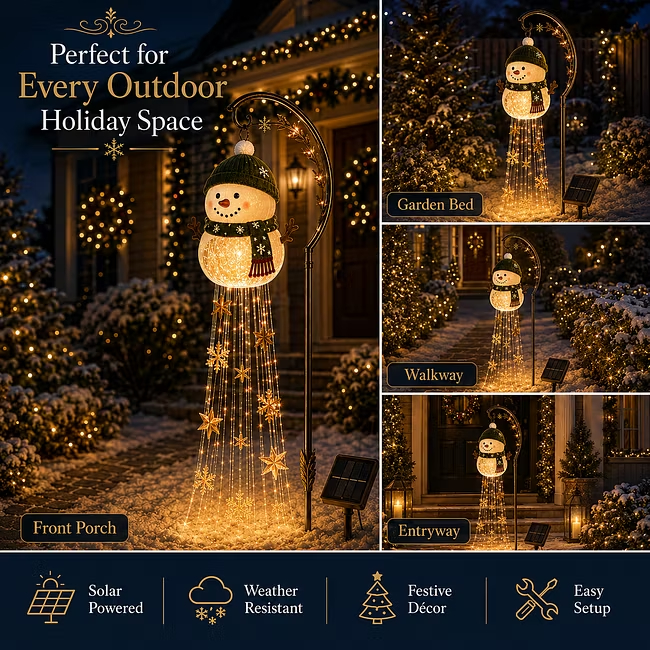 ☃️ Snowman Solar Garden Light