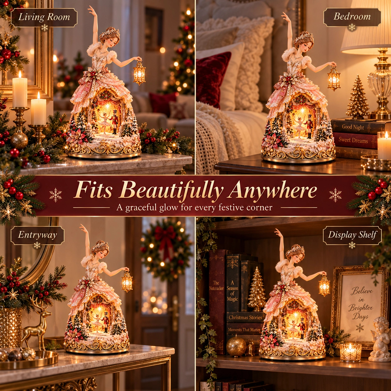 🩰 Winter Ballerina Story Lamp™ – Lighted Nutcracker Christmas Tabletop Decor