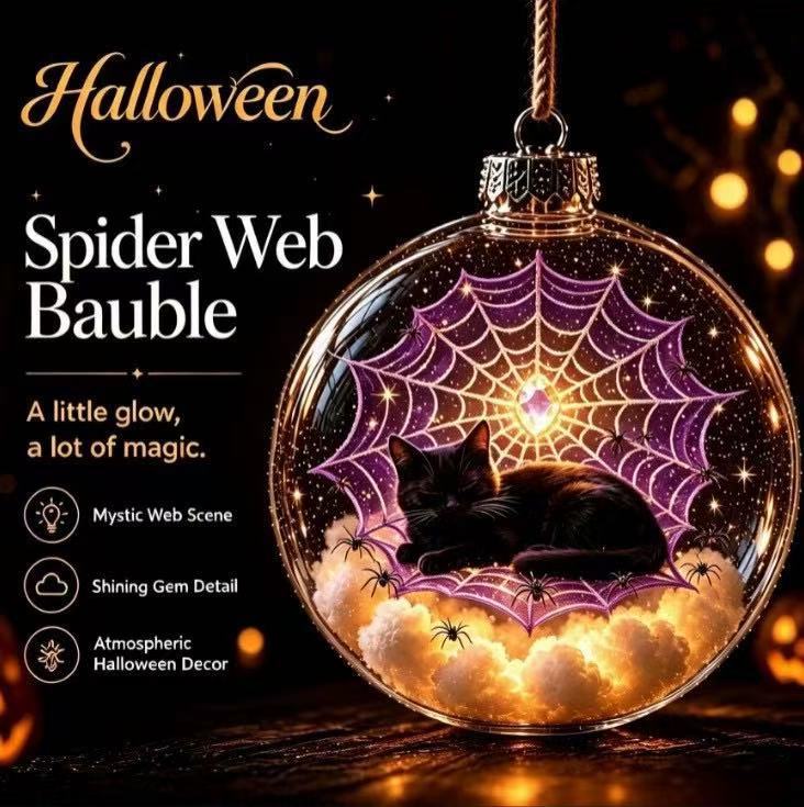 🎃 Halloween LED Transparent Bauble Hanging Ornaments Set
