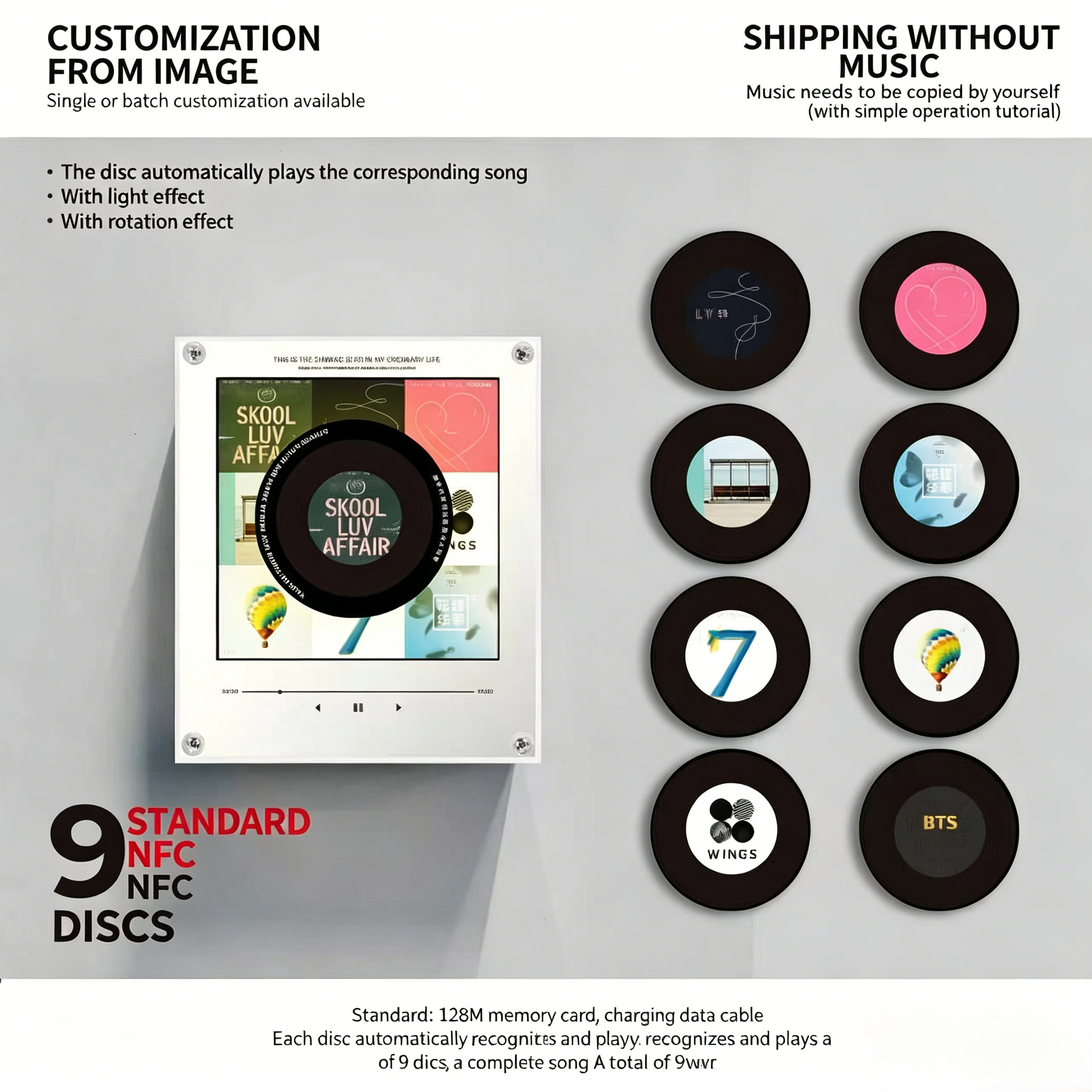 🎤🎶 Retro Cassette NFC Music Player Box | Custom Michael Jackson Album Magnetic Fridge Stickers Set