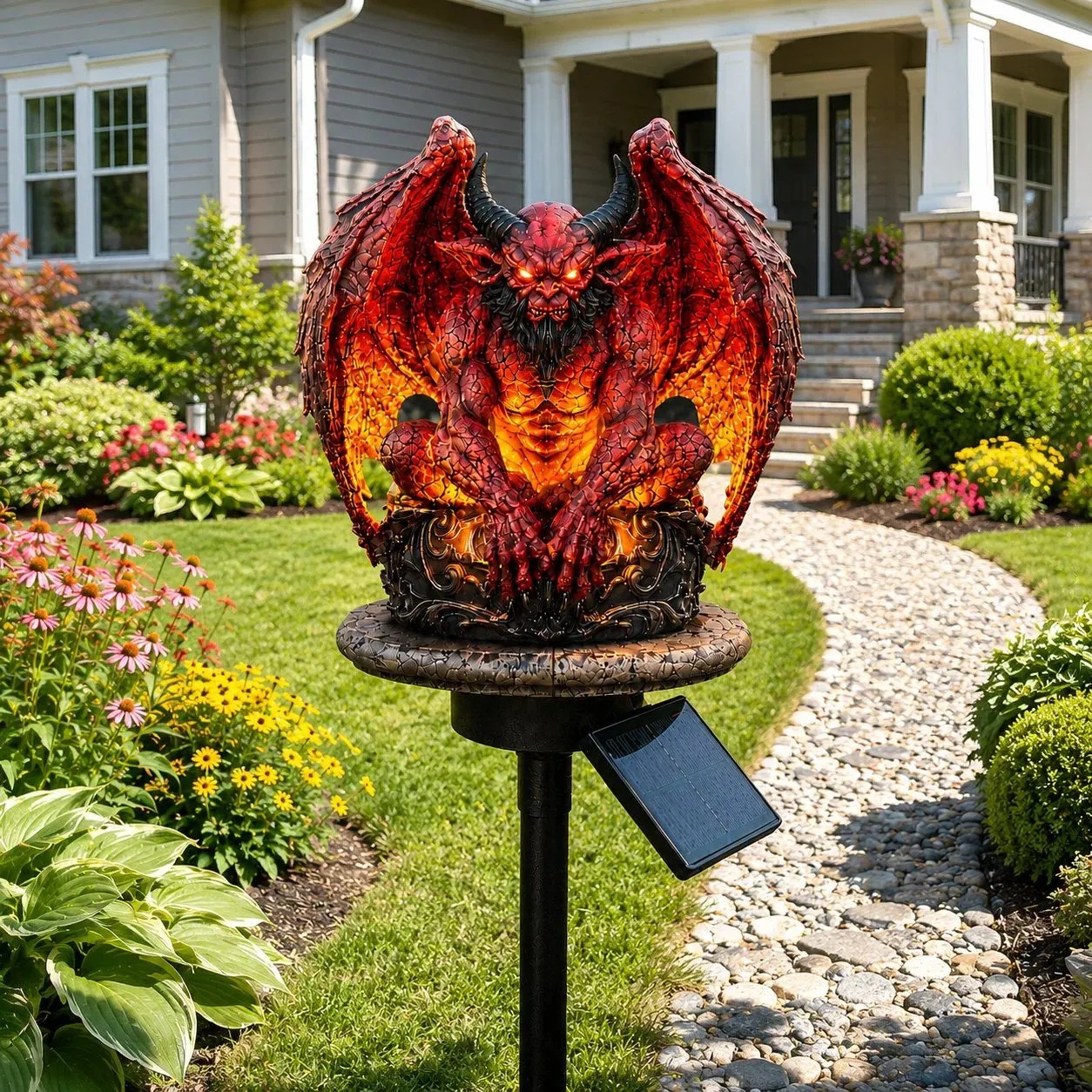 🔥 Gargoyle Guardian Solar Garden Stake Light – 🦇Glowing Gothic Outdoor Yard Decor