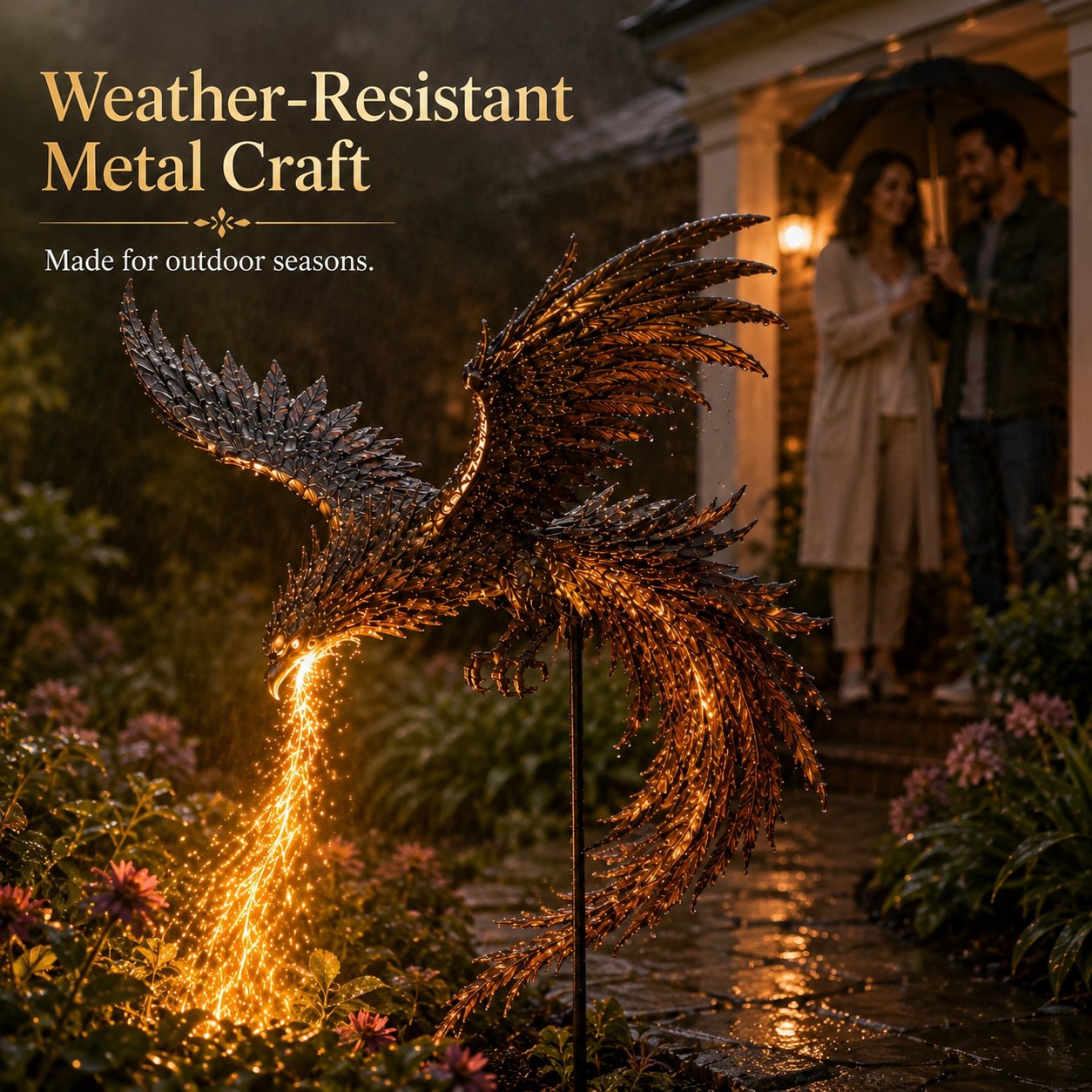 🔥🐦‍🔥 Solar Phoenix Garden Stake Light | Stunning Fiery Light Sculpture For Yard & Garden🏠