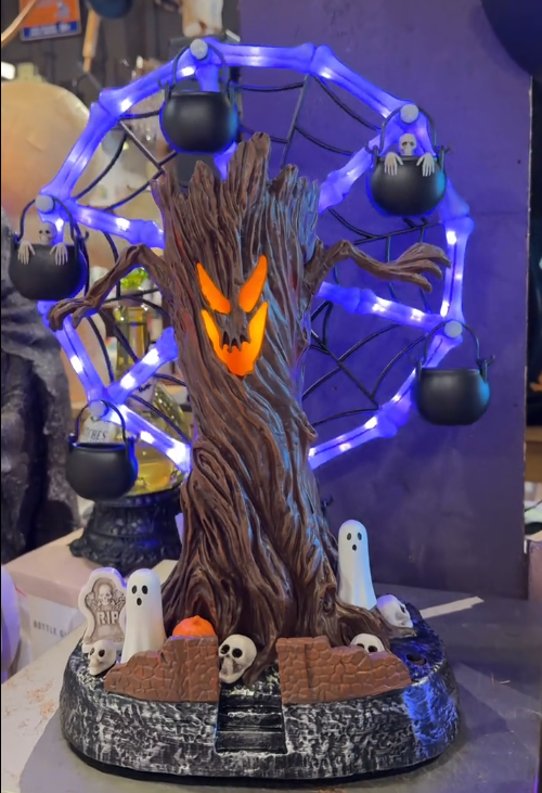🎃✨Halloween Spooky Ghost Tree Ferris Wheel Desktop Ornament | Light-Up Seasonal Table Centerpiece Prop