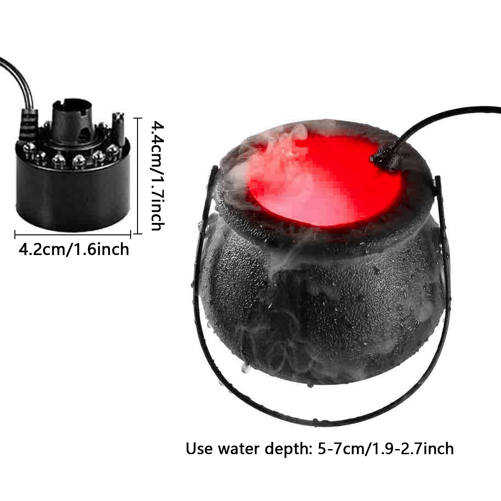 🧙‍♀️ Halloween Witch Cauldron Mist Maker LED Light | Color Changing Smoke Cauldron Decor Lamp