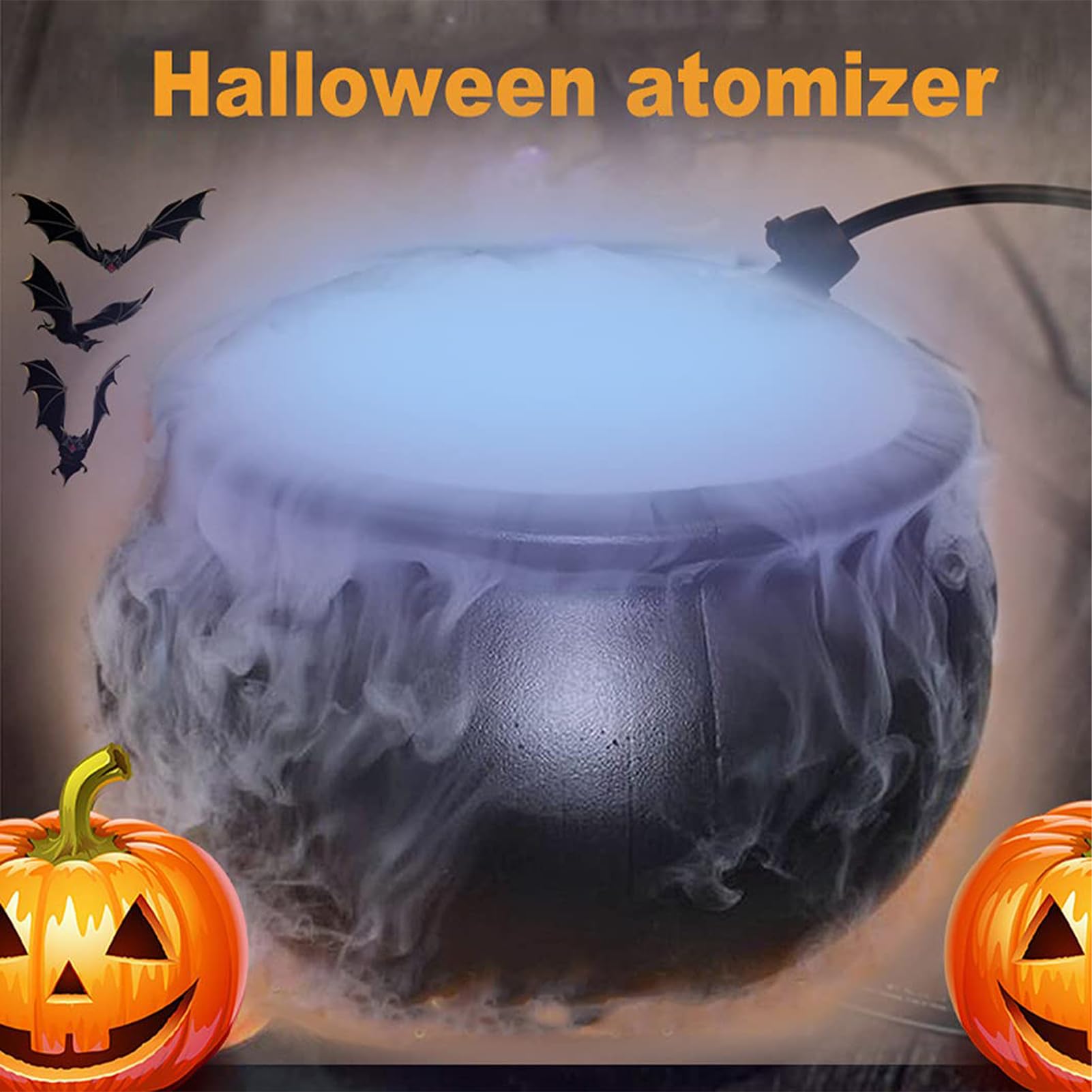 🧙‍♀️ Halloween Witch Cauldron Mist Maker LED Light | Color Changing Smoke Cauldron Decor Lamp