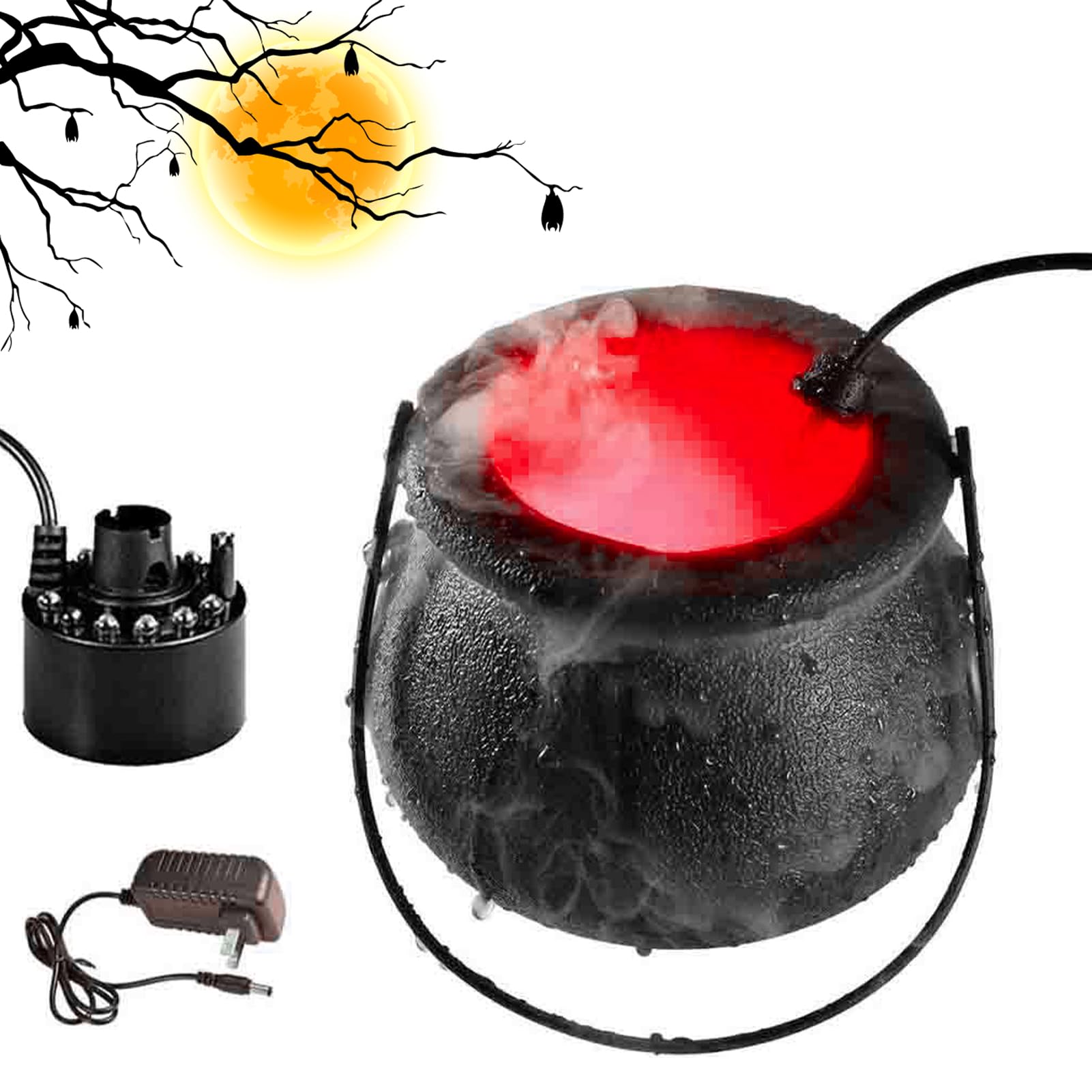 🧙‍♀️ Halloween Witch Cauldron Mist Maker LED Light | Color Changing Smoke Cauldron Decor Lamp