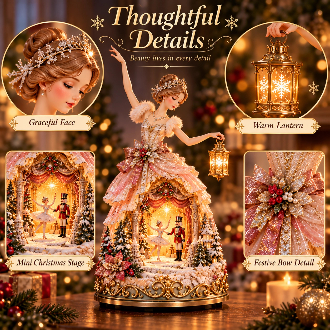 🩰 Winter Ballerina Story Lamp™ – Lighted Nutcracker Christmas Tabletop Decor