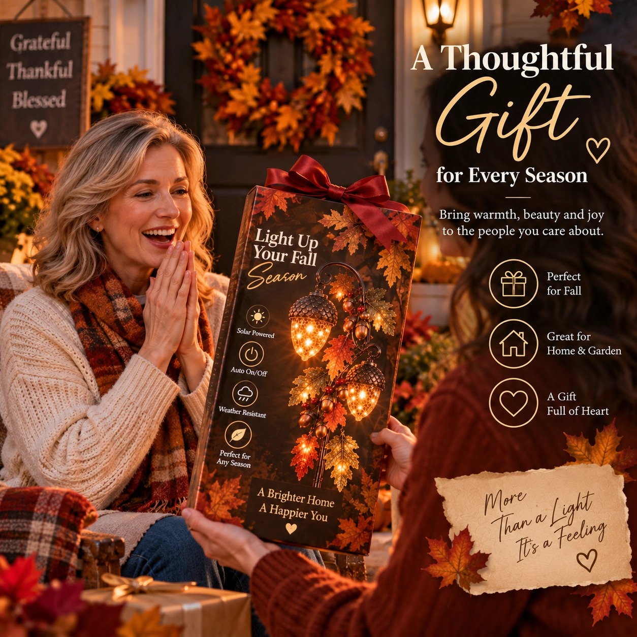 🍁 Autumn Acorn Glow™ – Solar Double Acorn Garden Stake Light