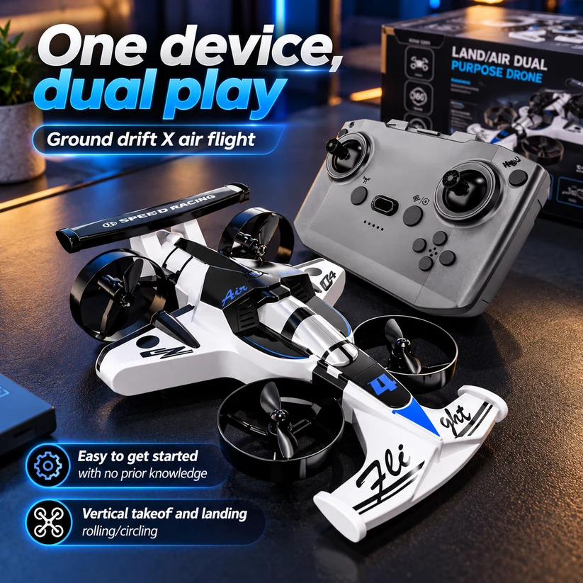 🚗✈️ 2-in-1 Land/Air RC Drone Car