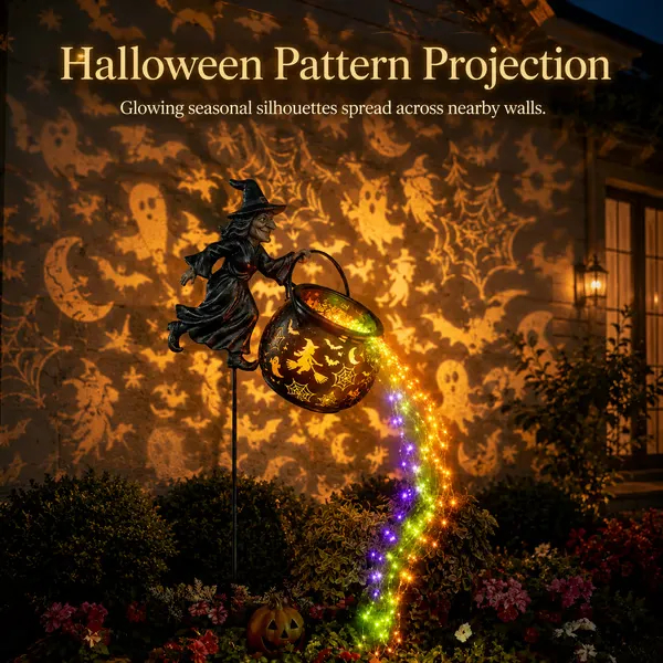 🔥50% Off Last Day -Halloween Early Bird Special🧙‍♀️ Halloween Witch Cauldron Garden Light