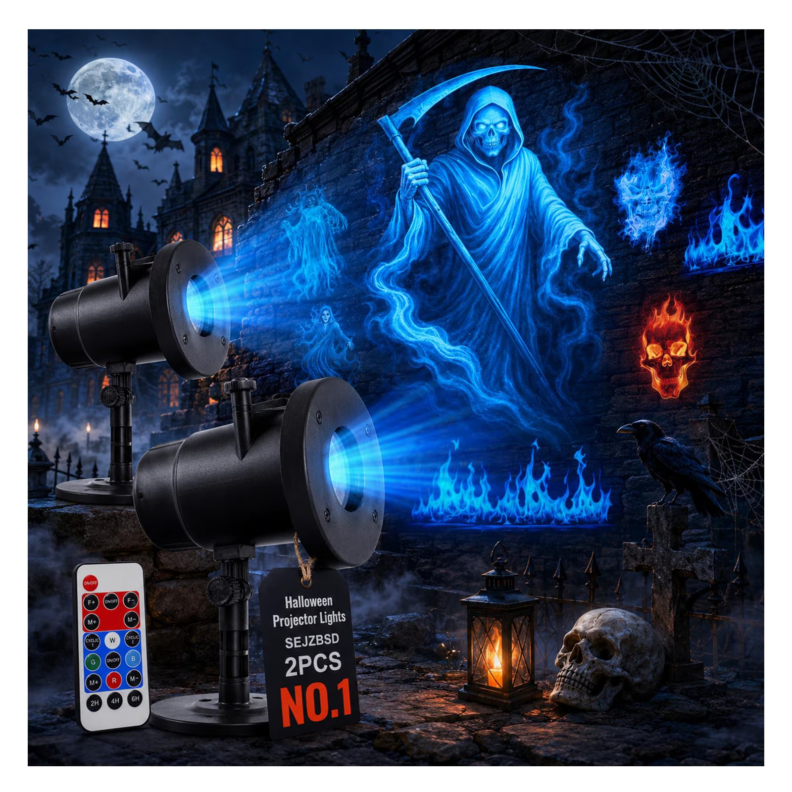 👻 Halloween Ghost Projector Light Outdoor Holiday Projection Lamp