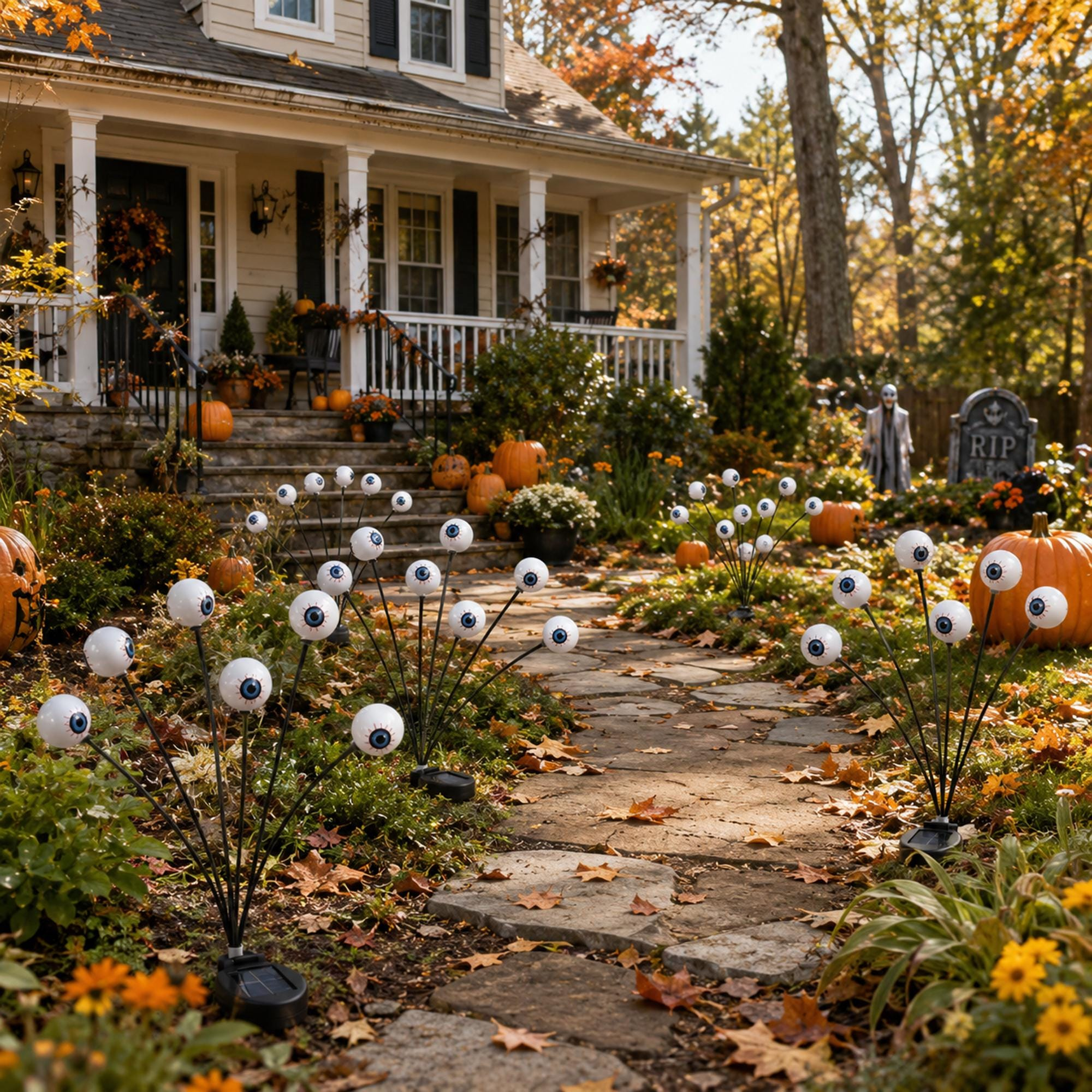 👁️ Halloween Solar Eyeball Garden Stake Lights