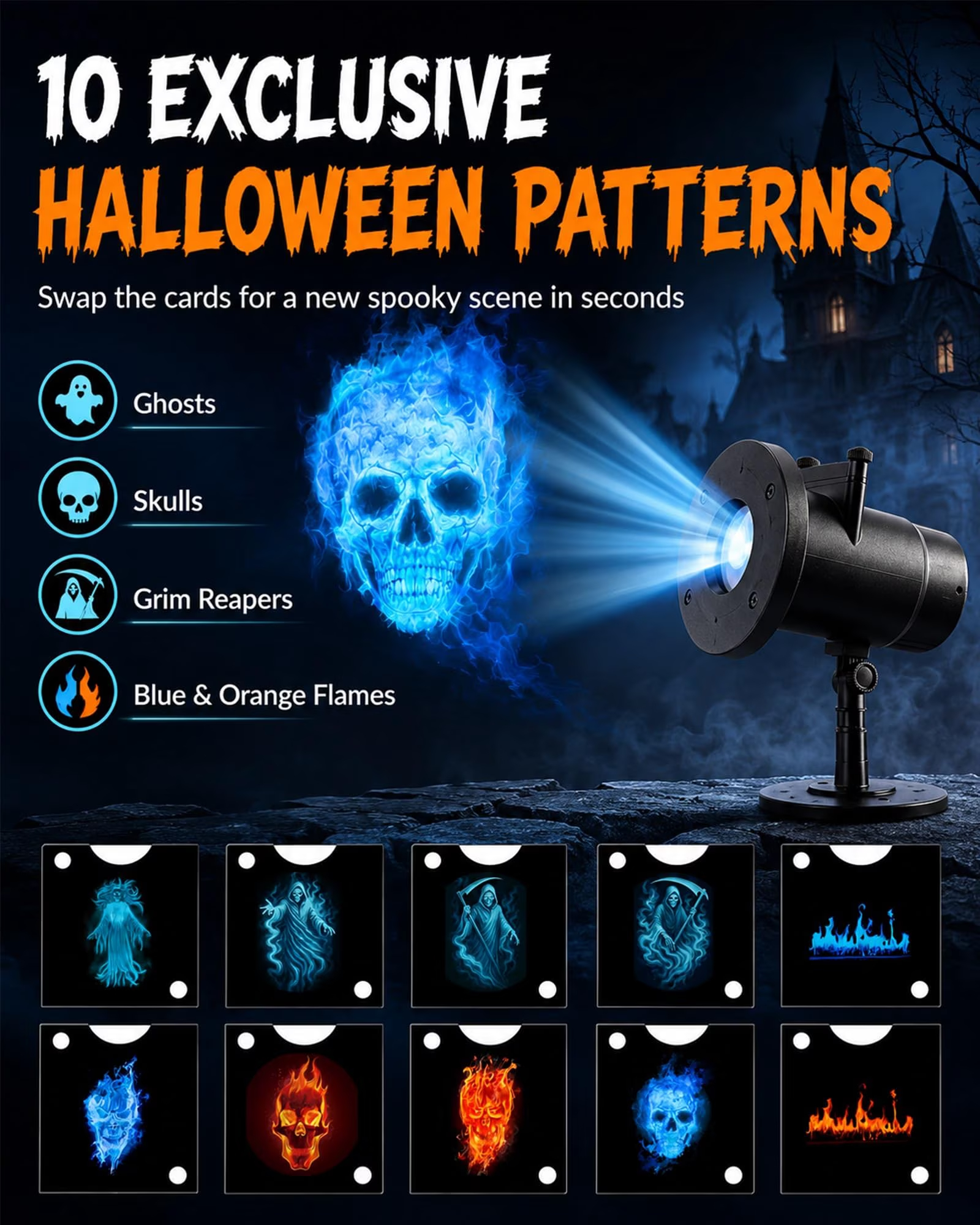👻 Halloween Ghost Projector Light Outdoor Holiday Projection Lamp