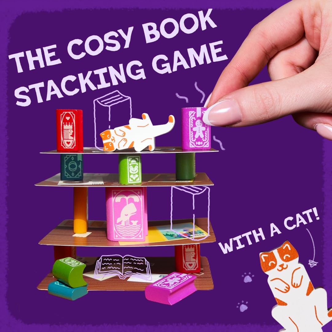📚 Portable Tin Box Bookshelf Balance Cooperative Board Game | Pocket Travel Party Tabletop Game