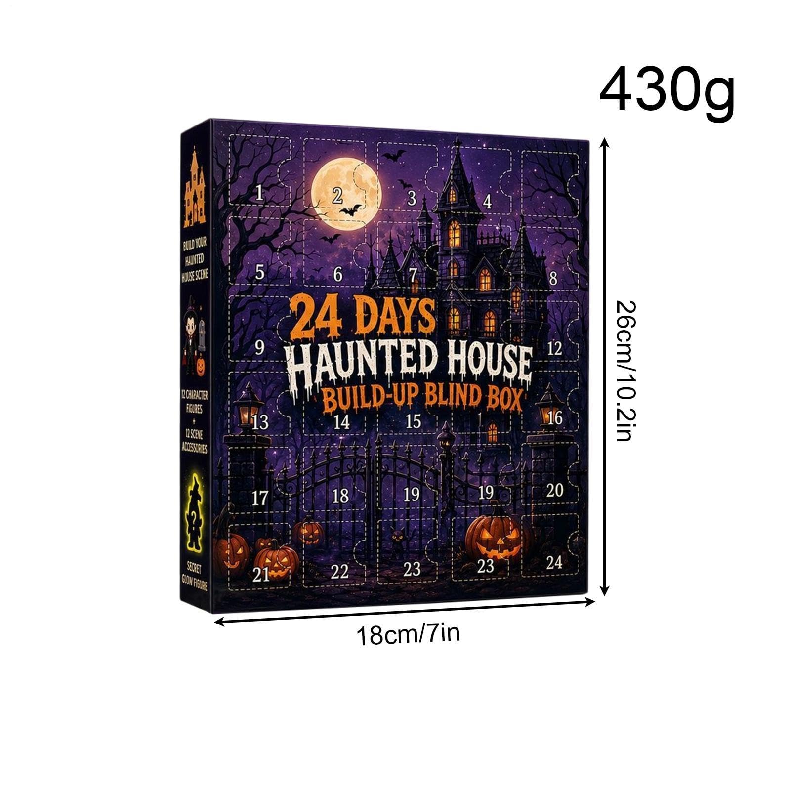 👻 24 Days Haunted House Build-Up Advent Calendar | Halloween Countdown Blind Box Mini Figurine Set