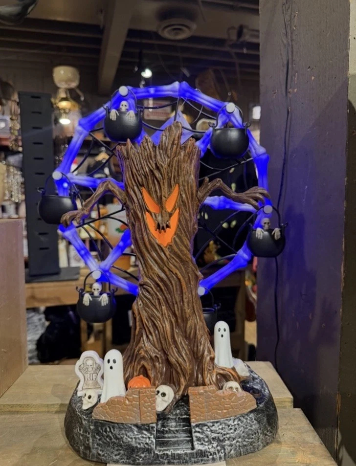 🎃✨Halloween Spooky Ghost Tree Ferris Wheel Desktop Ornament | Light-Up Seasonal Table Centerpiece Prop