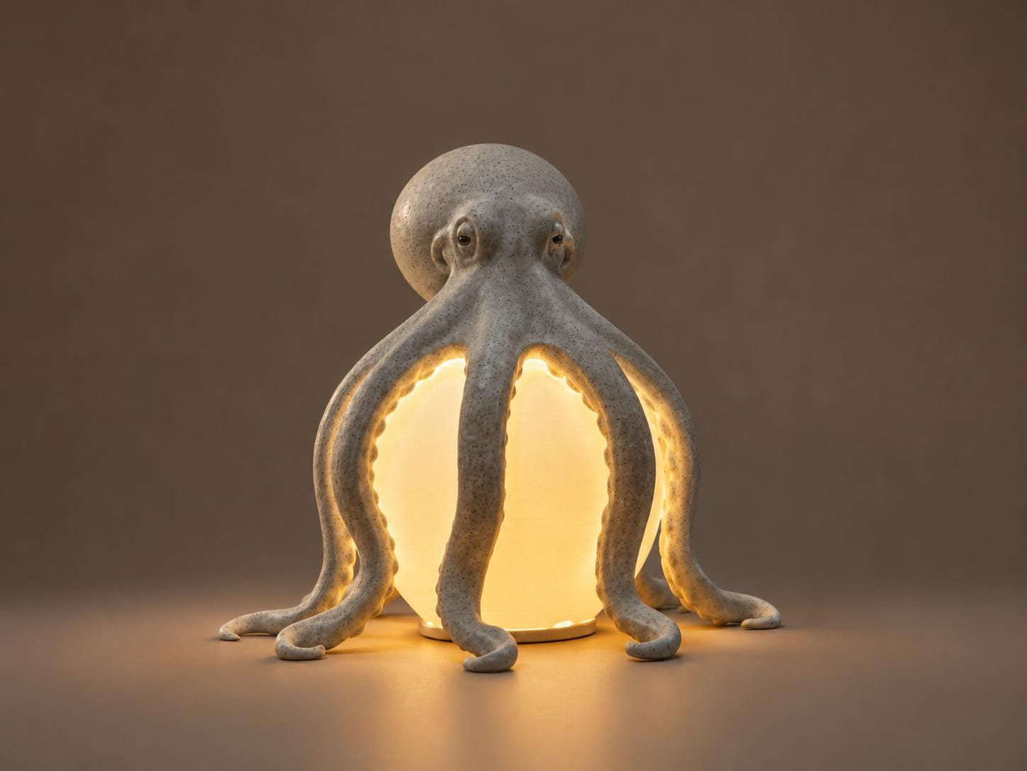 🐙 Textured Octopus Sculpture Table Lamp | Coastal Ocean Themed Warm Glow Accent Night Light
