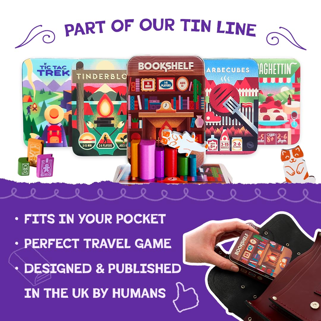 📚 Portable Tin Box Bookshelf Balance Cooperative Board Game | Pocket Travel Party Tabletop Game
